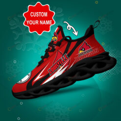 Louisville Cardinals Logo Line Pattern Custom Name 3D Max Soul Sneaker Shoes