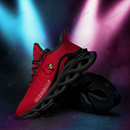 Louisville Cardinals Logo Pattern 3D Max Soul Sneaker Shoes In Red