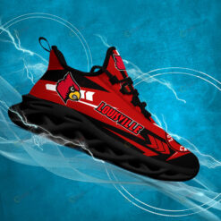 Louisville Cardinals Logo Pattern 3D Max Soul Sneaker Shoes In Red Black