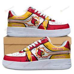 Louisville Cardinals Logo Pattern Custom Name Air Force 1 Printed