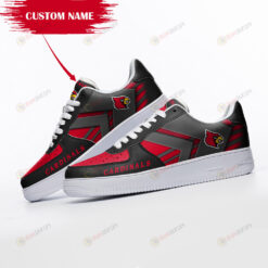 Louisville Cardinals Logo Pattern Custom Name Air Force 1 Printed In Red