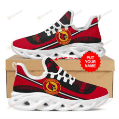 Louisville Cardinals Logo Stripe Pattern Custom Name 3D Max Soul Sneaker Shoes