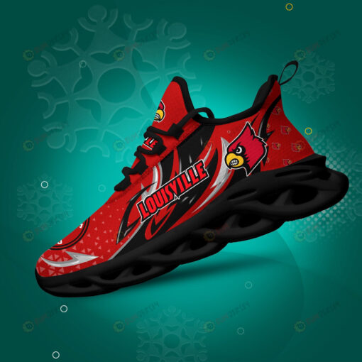 Louisville Cardinals Logo Triangle Pattern 3D Max Soul Sneaker Shoes