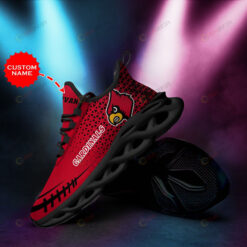 Louisville Cardinals Logo Triangle Pattern Custom Name 3D Max Soul Sneaker Shoes