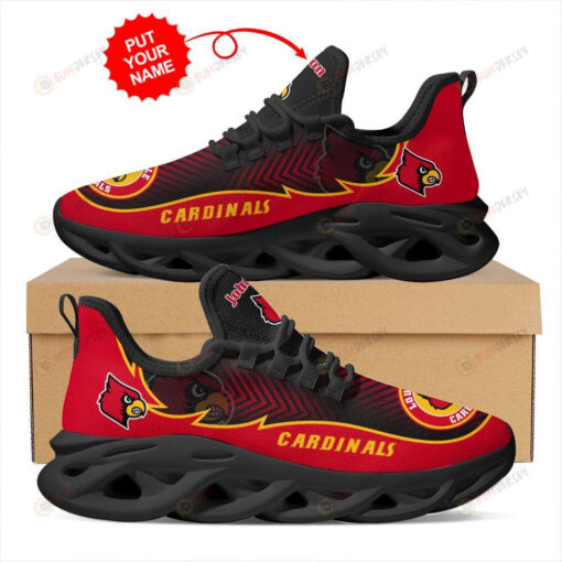 Louisville Cardinals Logo Unique Pattern Custom Name 3D Max Soul Sneaker Shoes