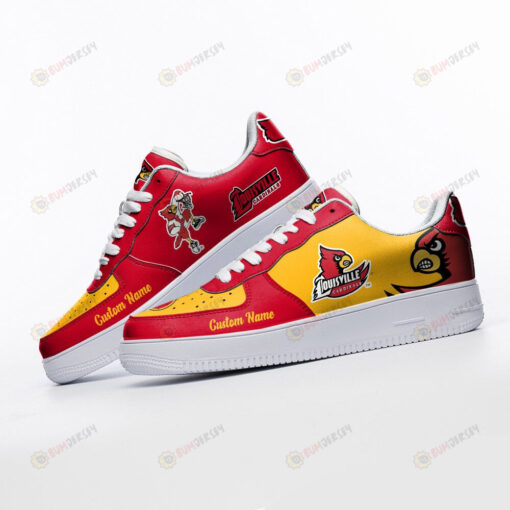 Louisville Cardinals Mascot Logo Pattern Custom Name Air Force 1 Printed