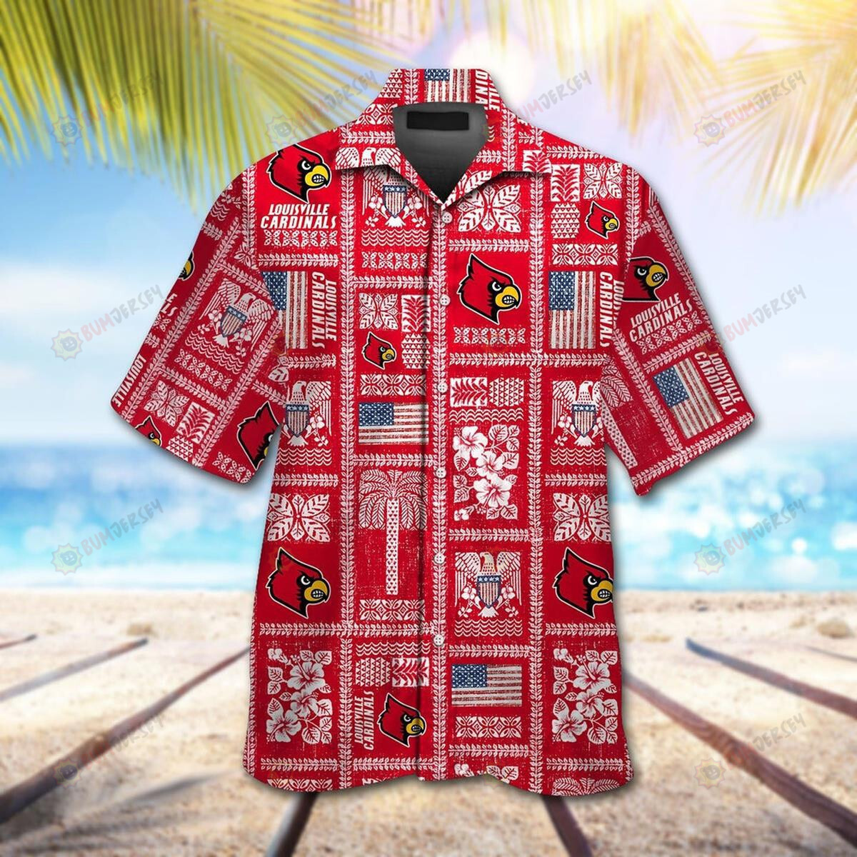 Louisville Cardinals Summer Commemorative Aloha Hawaiian Shirt Set