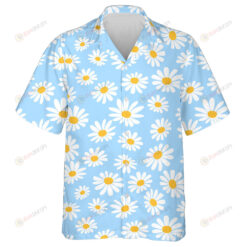 Lovely Daisy Flower Pattern On Light Blue Background Hawaiian Shirt