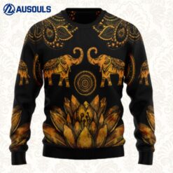 Lovely Gold Elephant Ugly Sweaters For Men Women Unisex