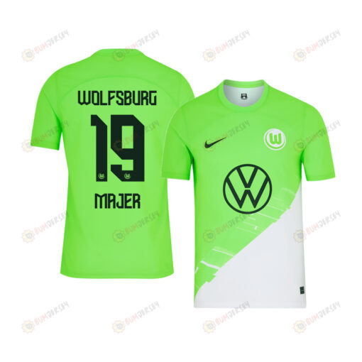 Lovro Majer 19 VfL Wolfsburg 2023-24 Home YOUTH Jersey - Green