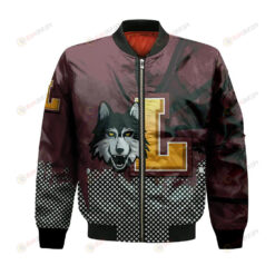 Loyola Ramblers Bomber Jacket 3D Printed Basketball Net Grunge Pattern