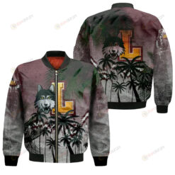 Loyola Ramblers Bomber Jacket 3D Printed Coconut Tree Tropical Grunge