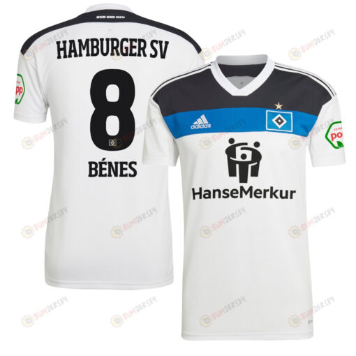 L?szl? B?nes 8 Hamburger SV II 2022-23 Home Jersey - White