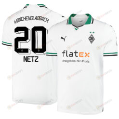 Luca Netz 20 Borussia M?nchengladbach 2023-24 Home Men Jersey - White