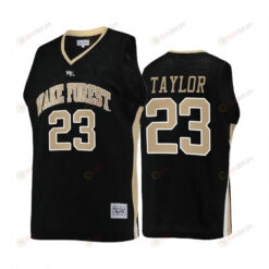 Lucas Taylor 23 Wake Forest Demon Deacons Black Jersey College Basketball Retro