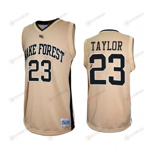 Lucas Taylor 23 Wake Forest Demon Deacons Gold Jersey Retro Basketball