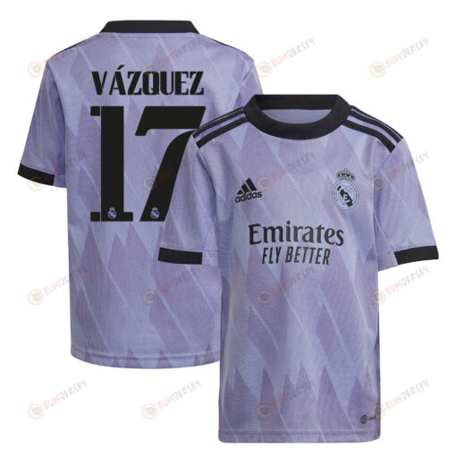 Lucas V?zquez 17 Real Madrid 2022/23 Away Youth Jersey - Purple