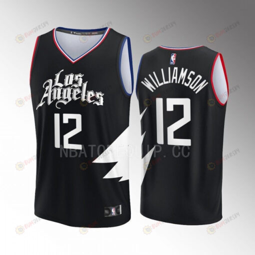 Lucas Williamson 12 Clippers Black Men Jersey Fast Break Fast Break Player 2022-23 Statement Edition