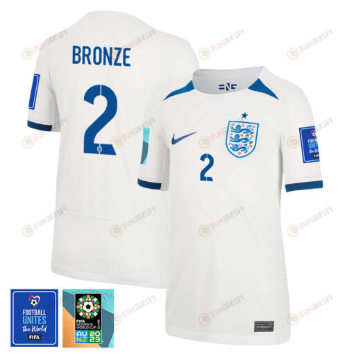 Lucy Bronze 2 England 1 Star FIFA Patch Women's National Team 2023-24 World Cup Home Jersey