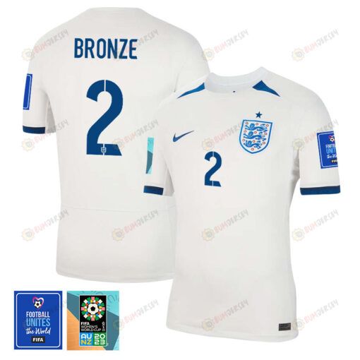 Lucy Bronze 2 England 1 Star FIFA Patch Women's National Team 2023-24 World Cup Home Men Jersey