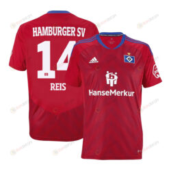 Ludovit Reis 14 Hamburger SV II 2022-23 Third Jersey - Red