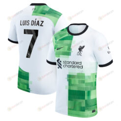 Luis D?az 7 Liverpool 2023/24 Away Men Jersey - White