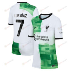 Luis D?az 7 Liverpool 2023/24 Away YOUTH Jersey - White