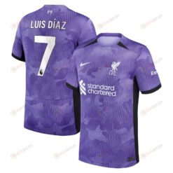 Luis D?az 7 Liverpool 2023/24 Third YOUTH Jersey - Purple