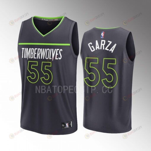 Luka Garza Timberwolves 55 Anthracite Men Jersey Fast Break Fast Break Player 2022-23 Statement Edition