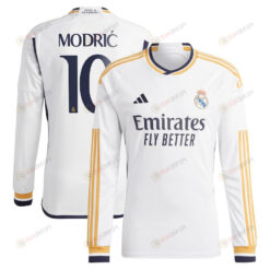 Luka Modri? 10 Real Madrid 2023/24 Home Men Long Sleeve Jersey - White