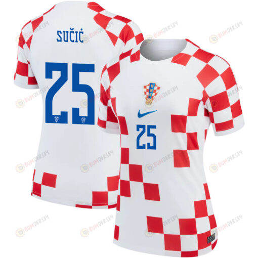 Luka Su?i? 25 Croatia National Team 2022-23 Qatar World Cup Home Women Jersey