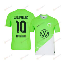 Lukas Nmecha 10 VfL Wolfsburg 2023-24 Home YOUTH Jersey - Green