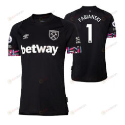 Lukasz Fabianski 1 West Ham United 2022-23 Away Men Jersey - Black