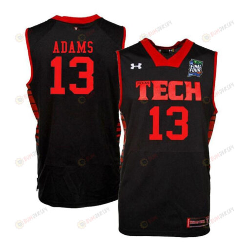 Luke Adams 13 Texas Tech Red Raiders Basketball Jersey Black