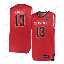 Luke Adams 13 Texas Tech Red Raiders Basketball Jersey Red