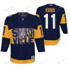 Luke Kunin 11 Predators 2022 Stadium Series Youth Navy Primegreen Jersey Jersey