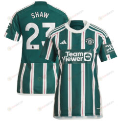 Luke Shaw 23 Manchester United 2023/24 Away Women Jersey - Green