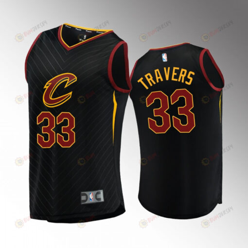 Luke Travers Cavaliers 33 Black Jersey Fast Break 2022-23 Statement