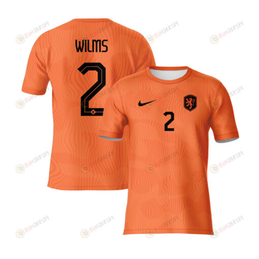 Lynn Wilms 2 Netherlands 2023 Youth Home Jersey - Orange - All Over Printed Jersey