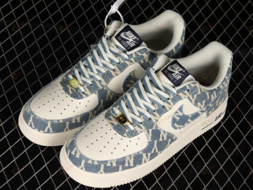 MLB x Nike Air Force 1 07 Low Denim Blue White Shoes Sneakers