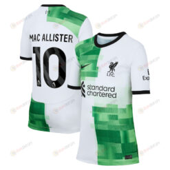 Mac Allister 10 Liverpool 2023/24 Away YOUTH Jersey - White