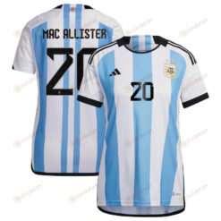 Mac Allister 20 Argentina National Team 2022-23 Qatar World Cup Home Women Jersey