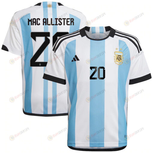 Mac Allister 20 Argentina National Team Qatar World Cup 2022-23 Home Jersey