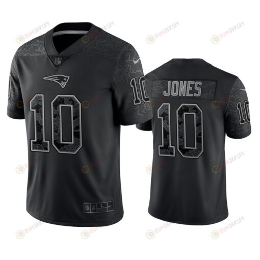 Mac Jones 10 New England Patriots Black Reflective Limited Jersey - Men