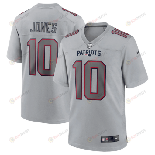 Mac Jones 10 New England Patriots Men Atmosphere Fashion Game Jersey - Gray