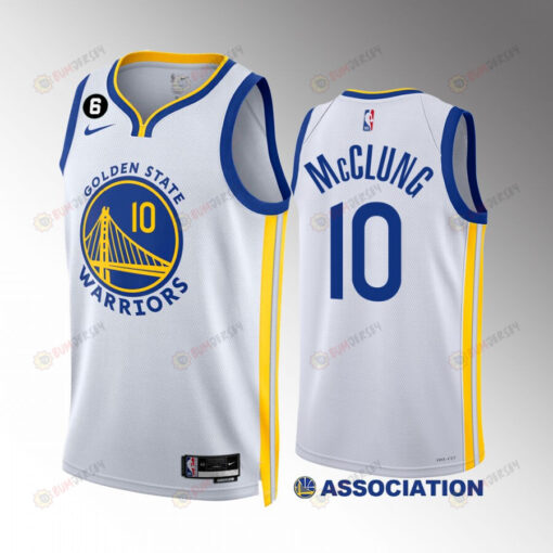Mac McClung 10 2022-23 Golden State Warriors White Association Edition Jersey NO.6 Patch