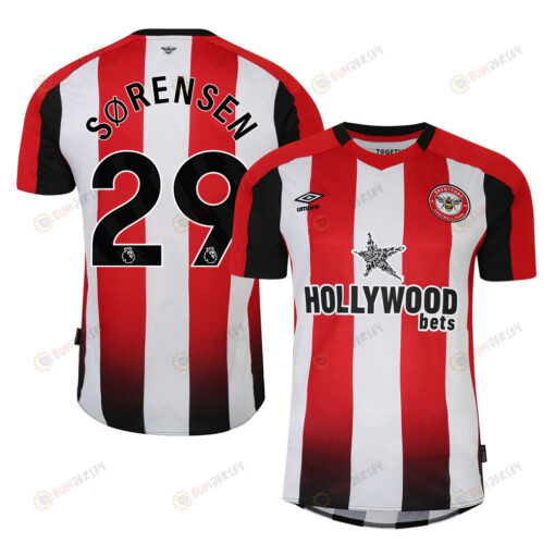 Mads Bech S?rensen 29 Brentford FC 2023-24 Premier League Home Men Jersey - Red