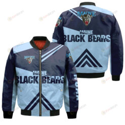 Maine Black Bears Basketball Bomber Jacket 3D Printed - Stripes Cross Shoulders