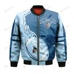 Maine Black Bears Bomber Jacket 3D Printed Flame Ball Pattern
