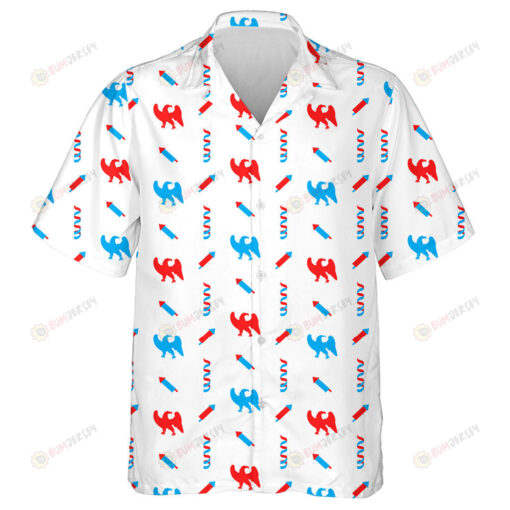 Majestic Eagles Serpentine Petards Icons In US National Colors Hawaiian Shirt